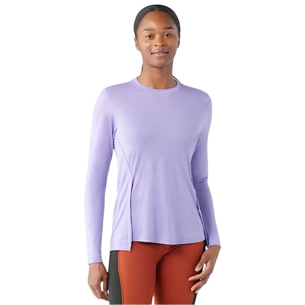 Smartwool Active Long Sleeve Crew Merino Wool T-Shirt Purple - S